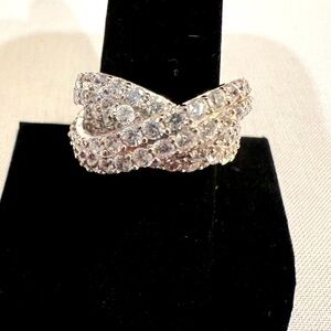 Victoria Wieck 2.89 Absolute Triple Overlay Pavé bridge band ring.